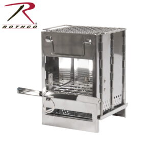 estufa de campamento plegable de acero inoxidable rothco 4