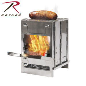estufa de campamento plegable de acero inoxidable rothco 5