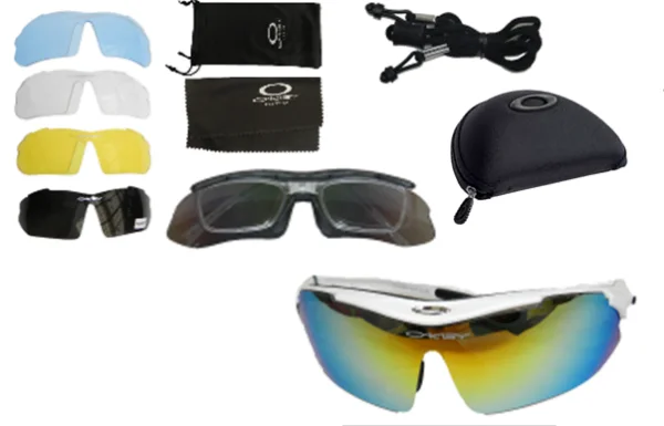 Gafas Montura Blanca 5 Lentes Intercambiables Militares Ciclismo - Image 2