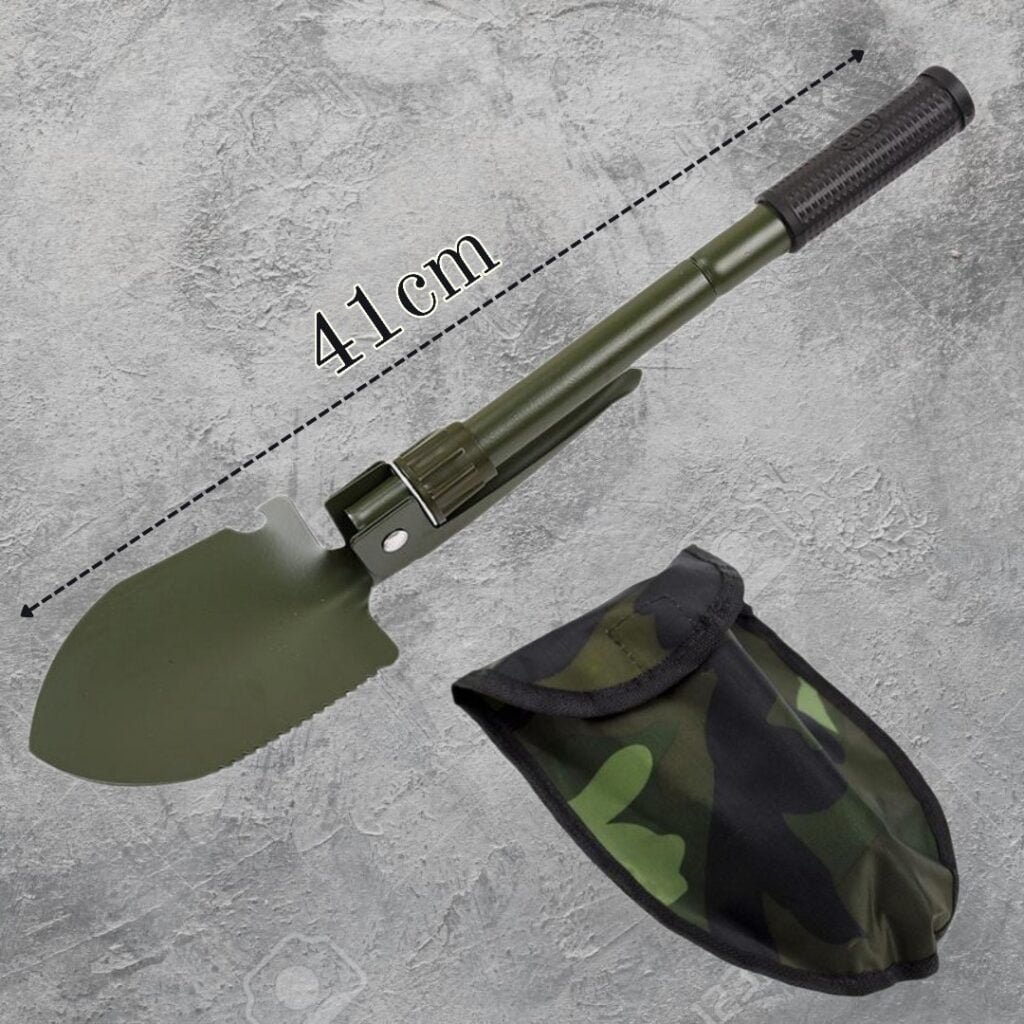 Pala Plegable Militar Con Brújula Y Múltiples Funciones, De Acero Al Carbono, 40 Cm De Largo
