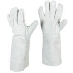 Guantes De Carnaza Blanco Largos