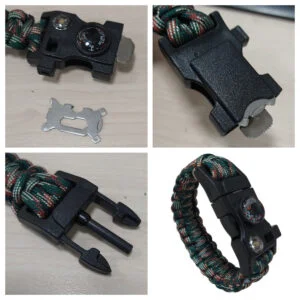 Manilla Supervivencia Pulsera Táctica 5en1 Fina