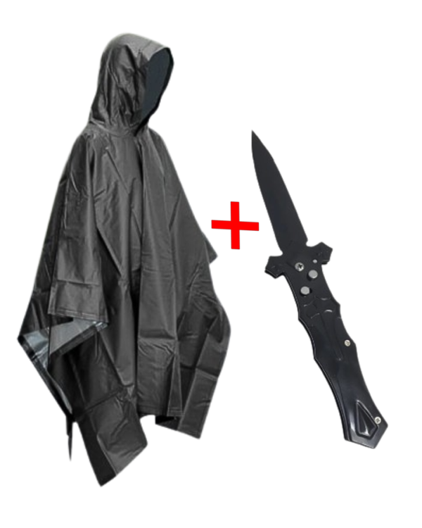 Kit: Poncho + Navaja de supervivencia